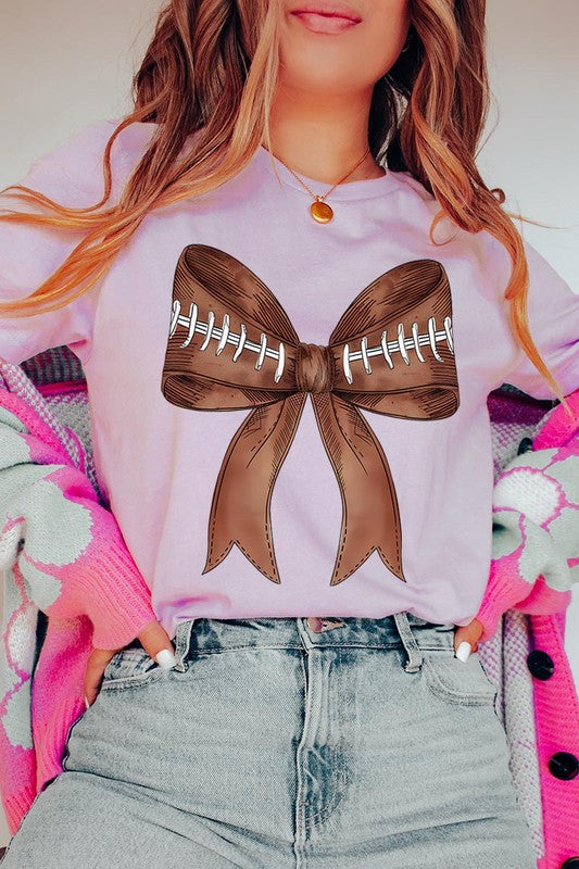 Coquette Football Bow Graphic T Shirt