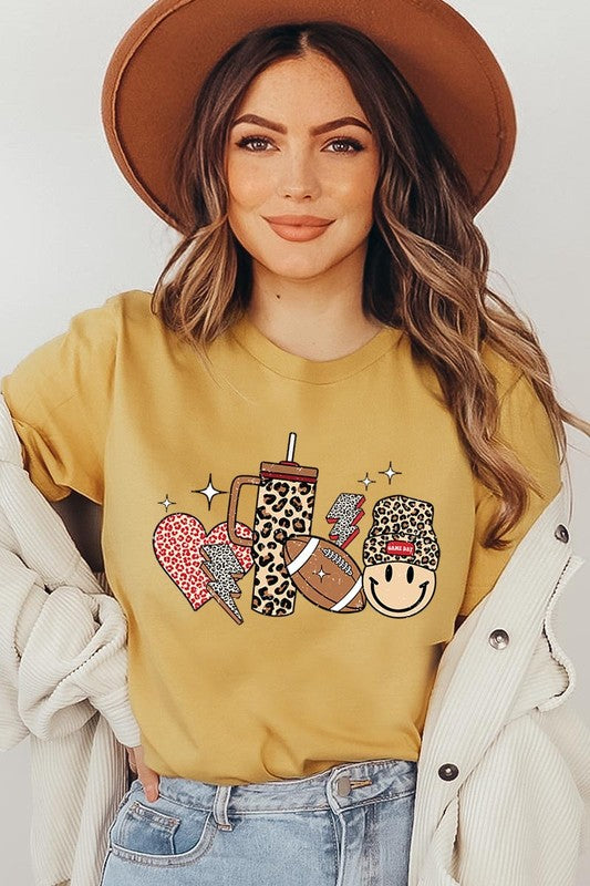 Boujee Cute Football Icons Graphic Tee