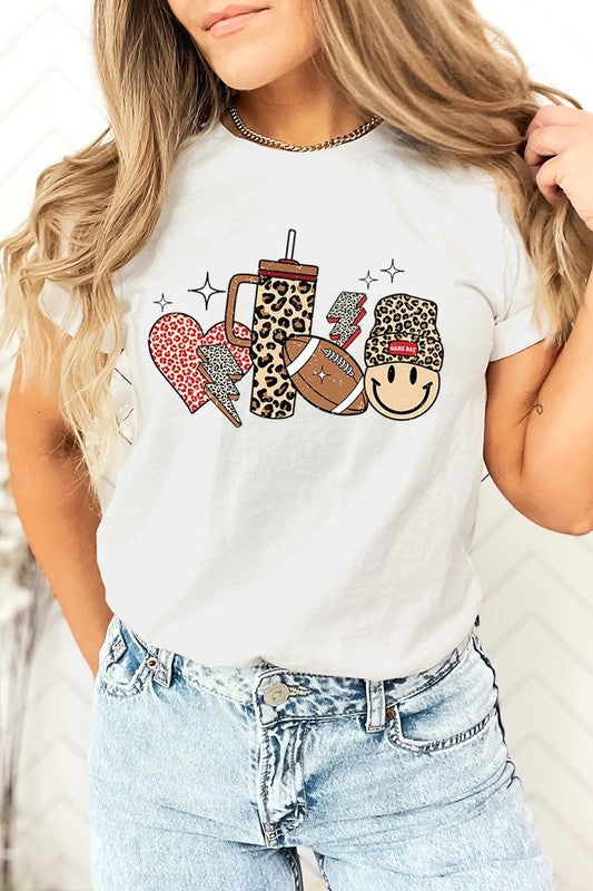 Boujee Cute Football Icons Graphic Tee