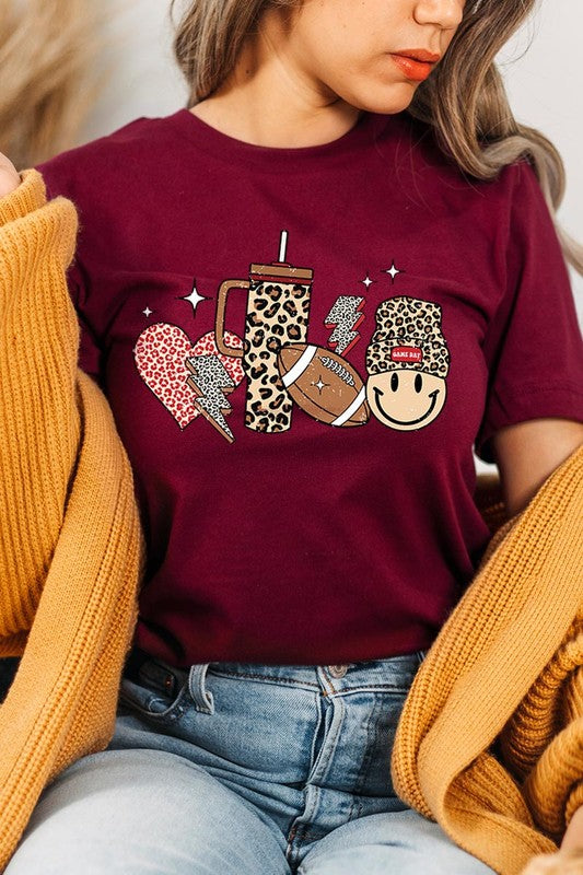 Boujee Cute Football Icons Graphic Tee