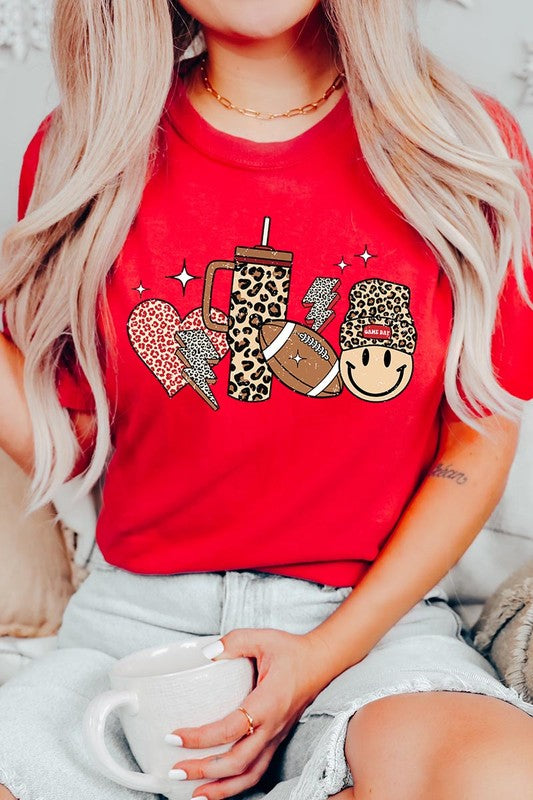 Boujee Cute Football Icons Graphic Tee