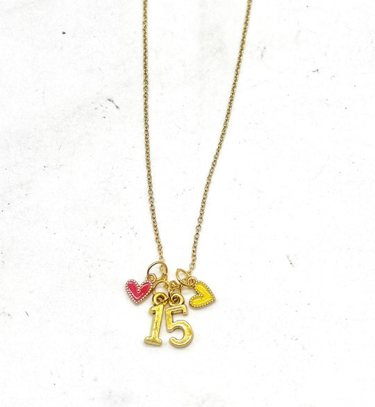 Gold 15 Mahomes Kansas City Charm Necklace Chiefs