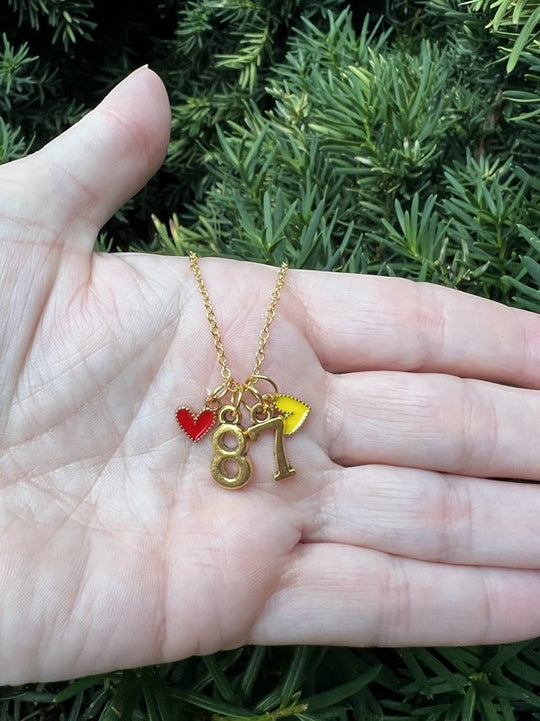 Gold 87 Kelce Kansas City Charm Necklace Chiefs