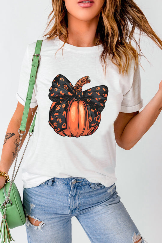 Bowknot Halloween Pumpkin T Shirt