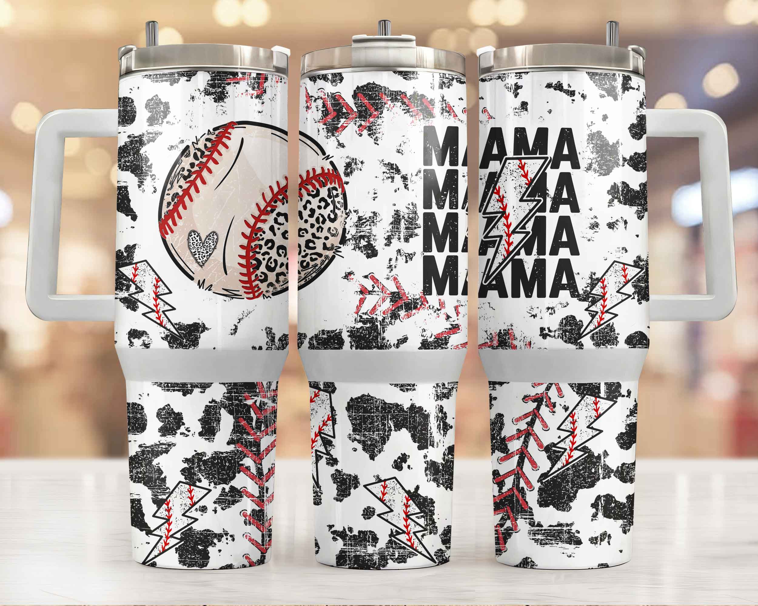 Graphic Baseball "Mama" Tumbler