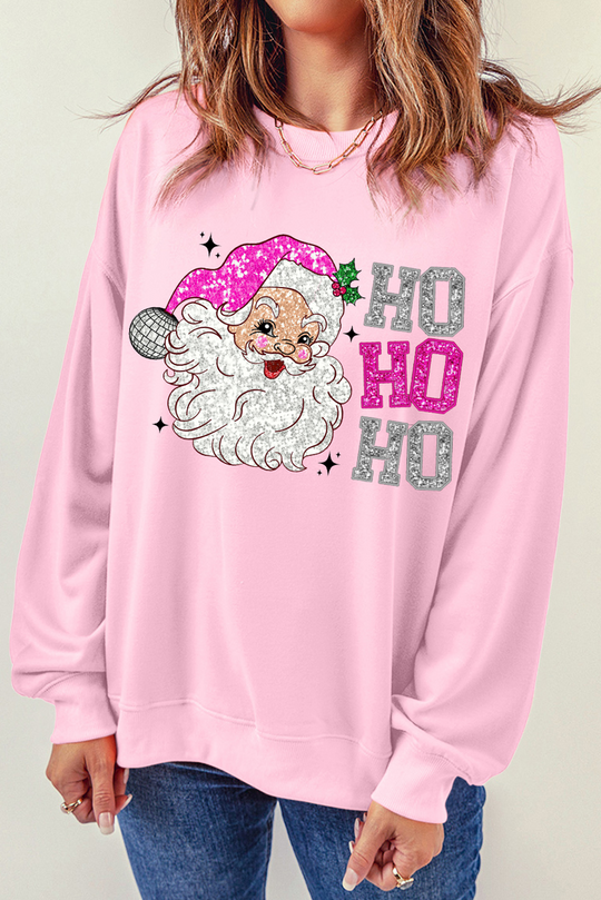  Santa Claus "HO, HO, HO." Christmas Graphic Sweatshirt