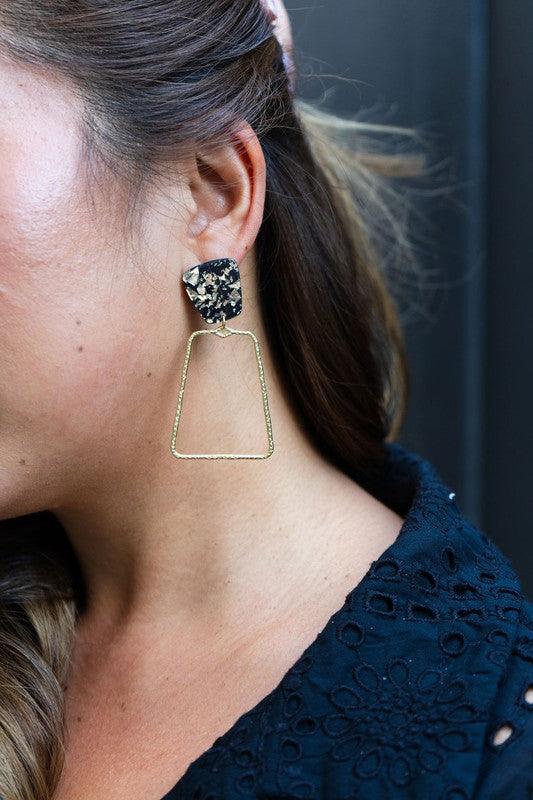 Ariana Black Gold Flake Earrings