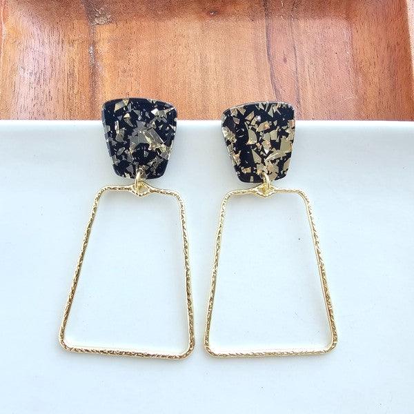 Ariana Black Gold Flake Earrings