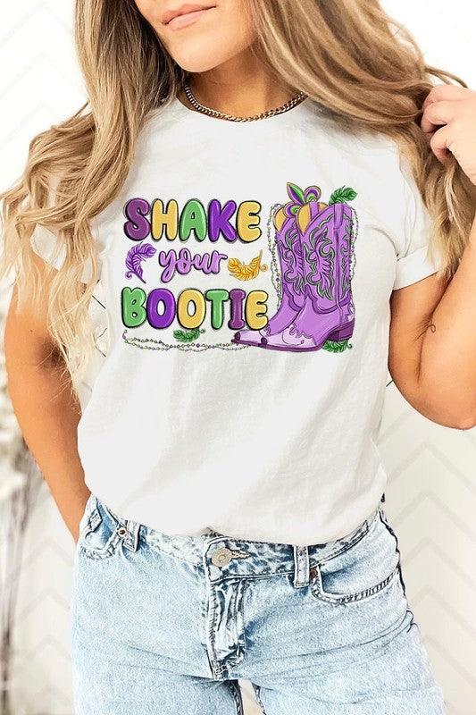 Shake Your Bootie Mardi Gras Graphic Shirt