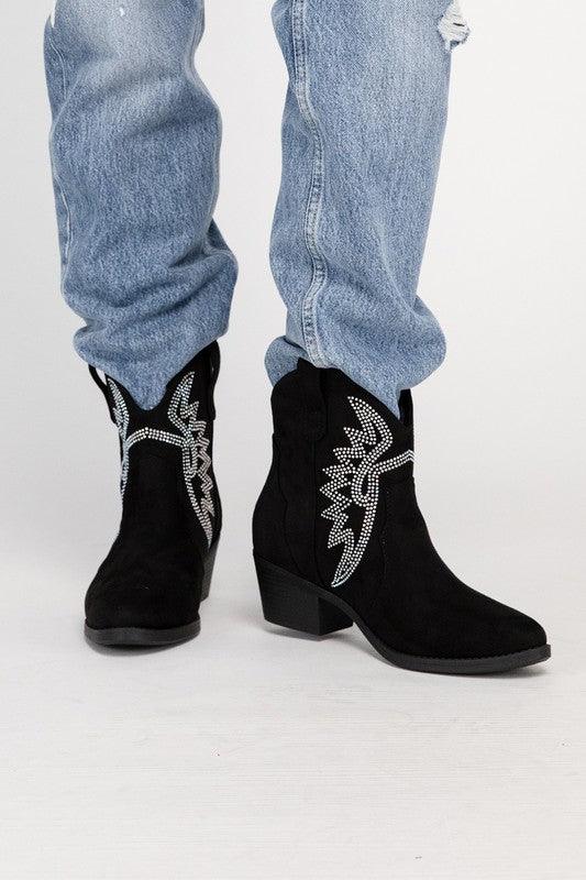 Rowan Rhinestone Western Booties