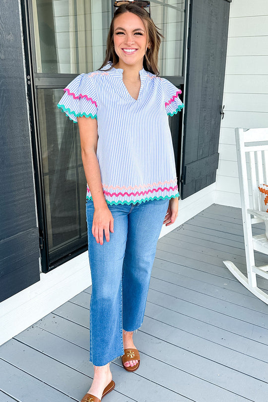 Layla Striped Zig Zag Blouse