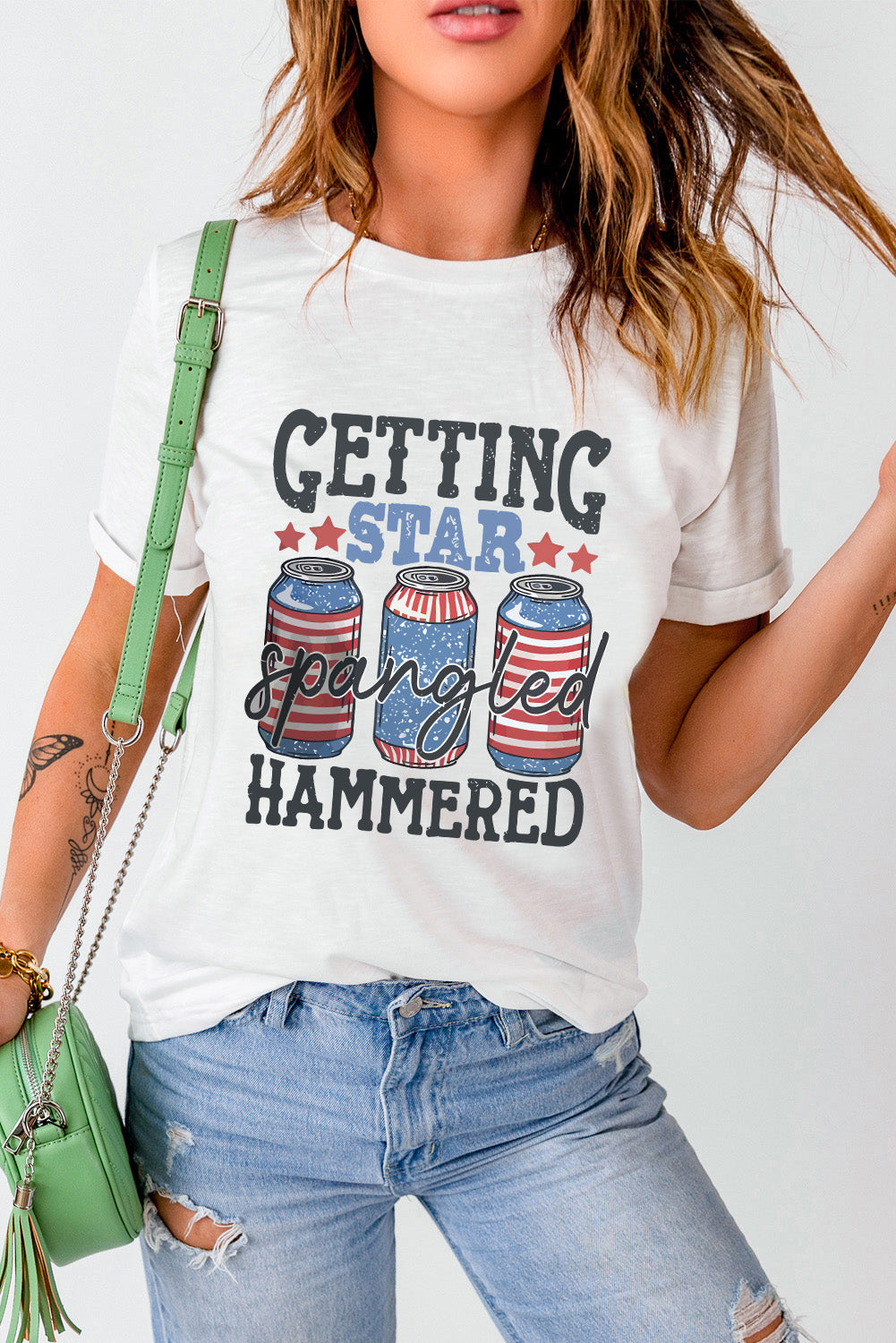 Star, Spangled, and Hammered Graphic T Shirt