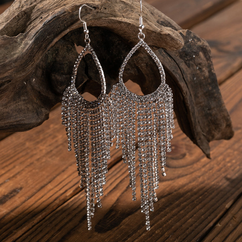 Dangle Sparkle Fringe Earrings