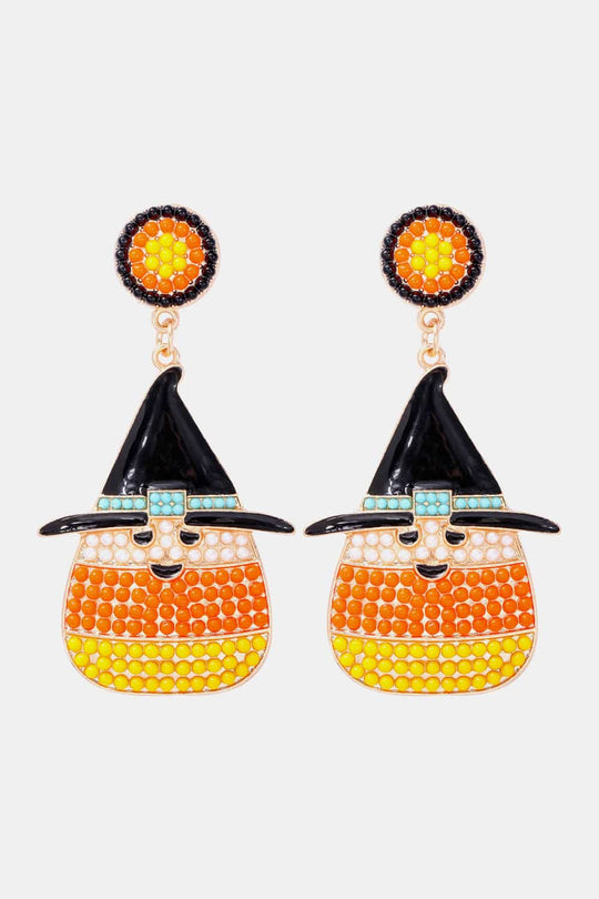 Halloween Witch Hat Pearl Earrings