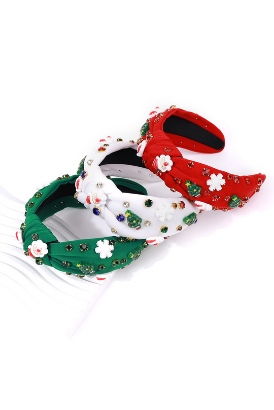  Christmas Rhinestone Icons Knotted Headband