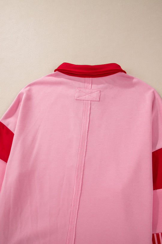 Striped Candy Cane Valentine Pink Plus Size Sweatshirt