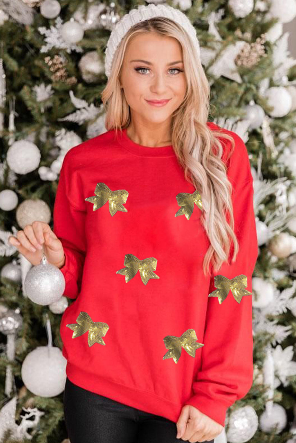 Gold Christmas Holiday Bows Sweatshirt