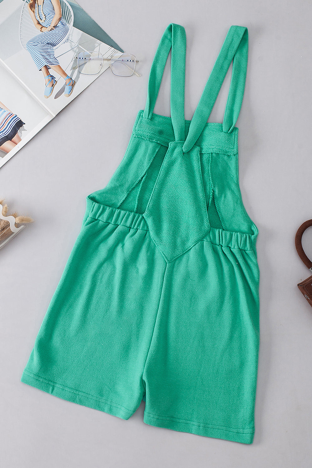 Knotted Mint Green Knotted French Terry Romper - Klazzi Fashion Boutique