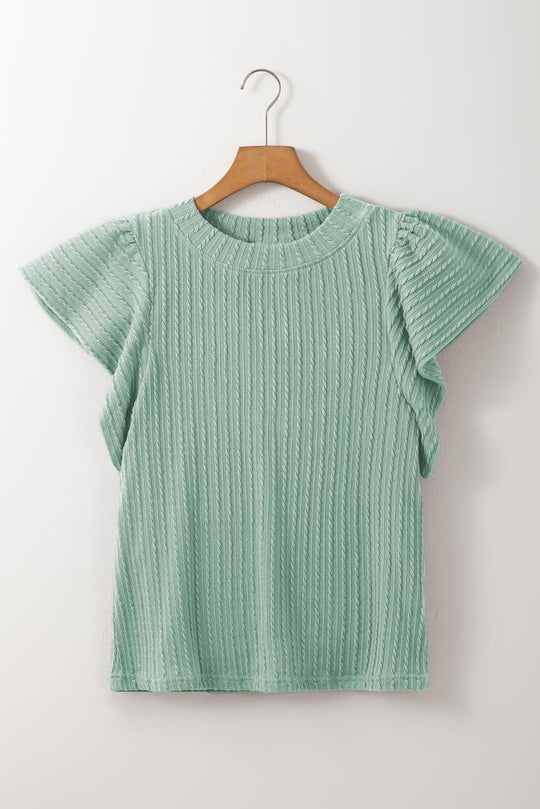 Hazel Knit Flutter Sleeve Top