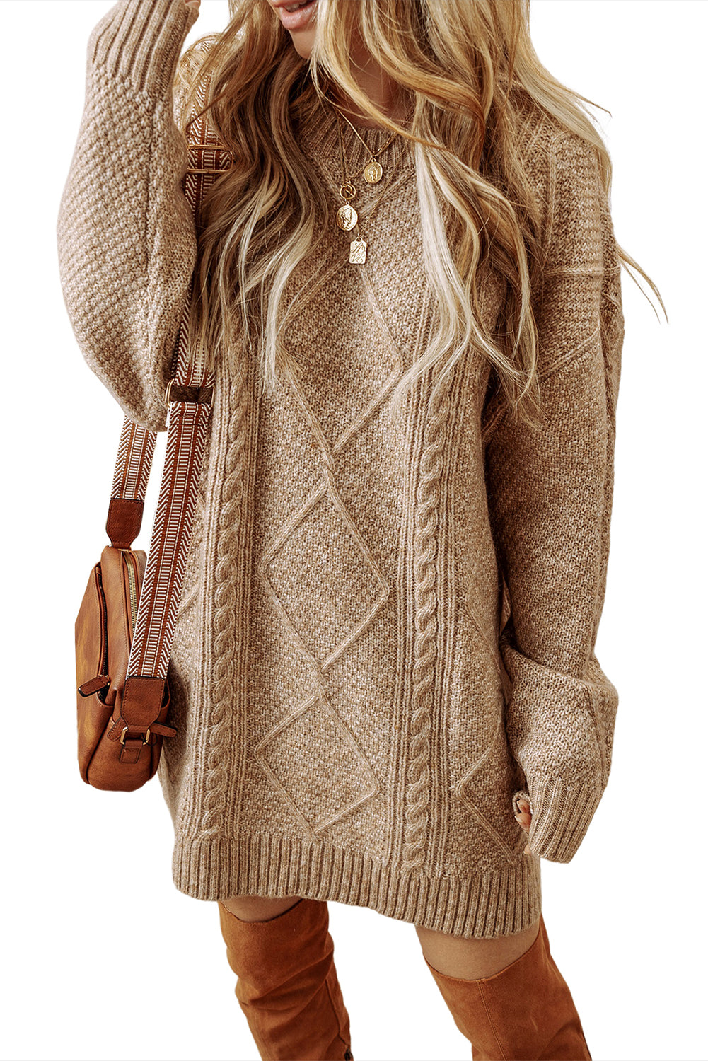 Cassidy Knit Loose Fit Sweater Dress - Klazzi Fashion Boutique