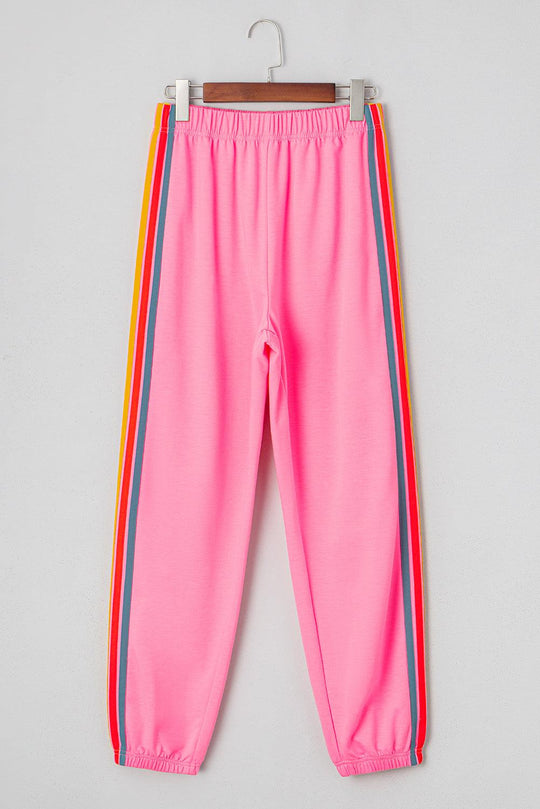 Pink Rainbow High Waist Sweatpants