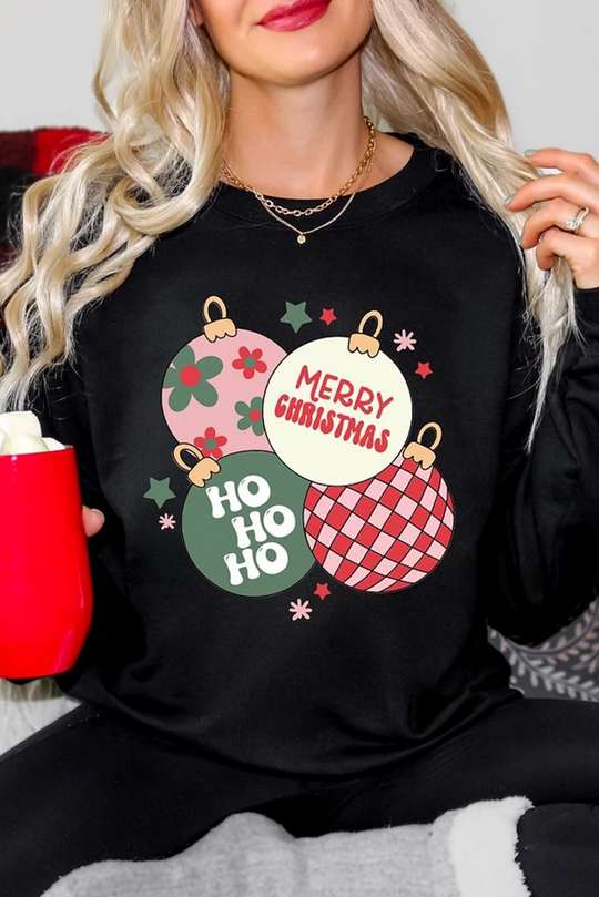 Christmas Ornaments Black Sweatshirt