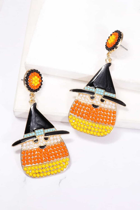 Halloween Witch Hat Pearl Earrings