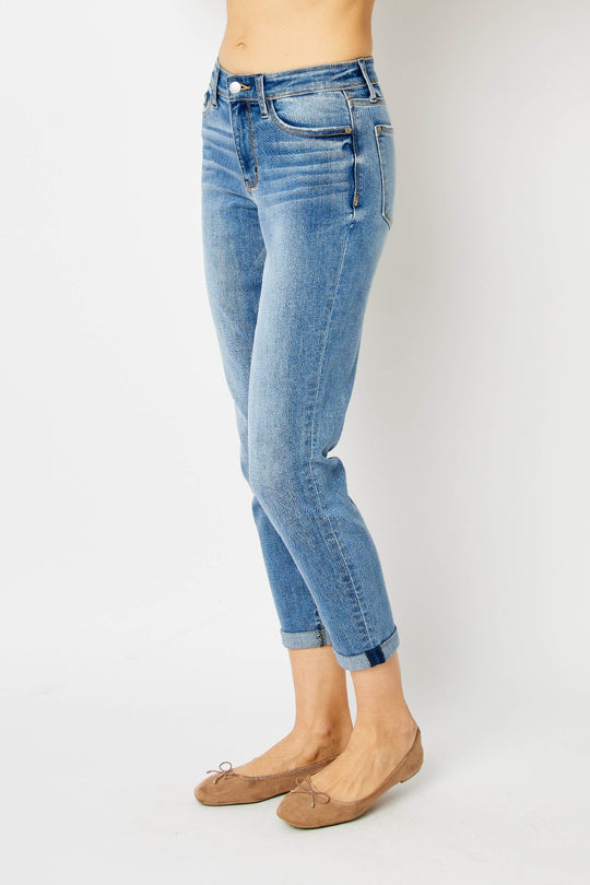 Jennifer -Judy Blue Cuffed Slim Jeans