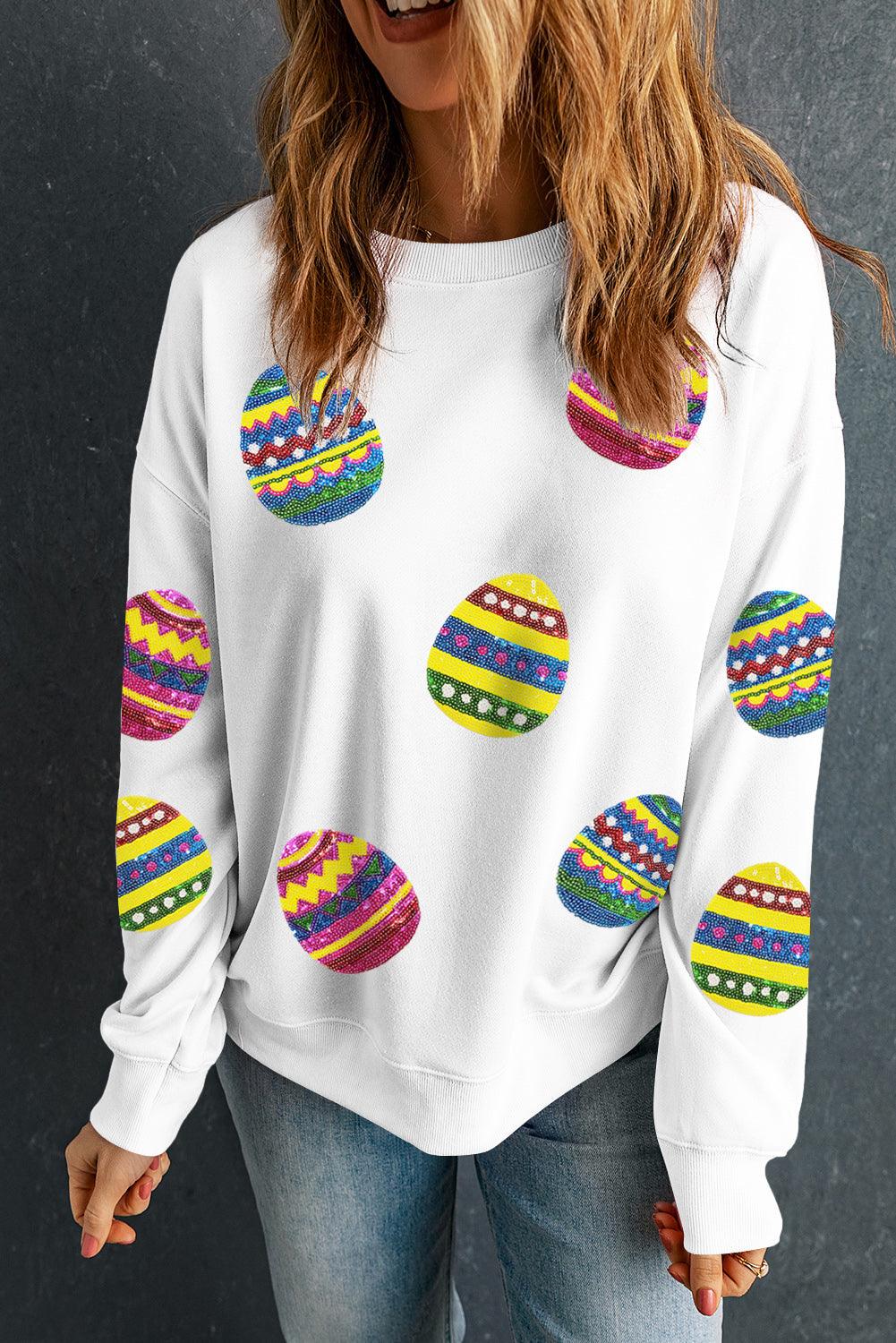 Sassy Eater Egg Sequin Sweatshirt