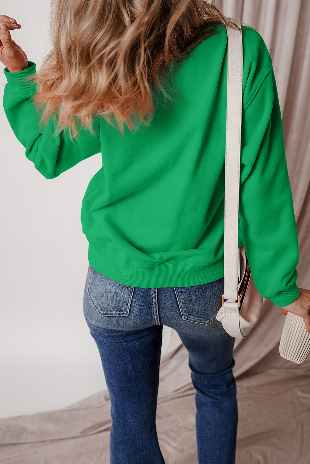 Green Christmas Chenille "MERRY" Graphic Sweatshirt