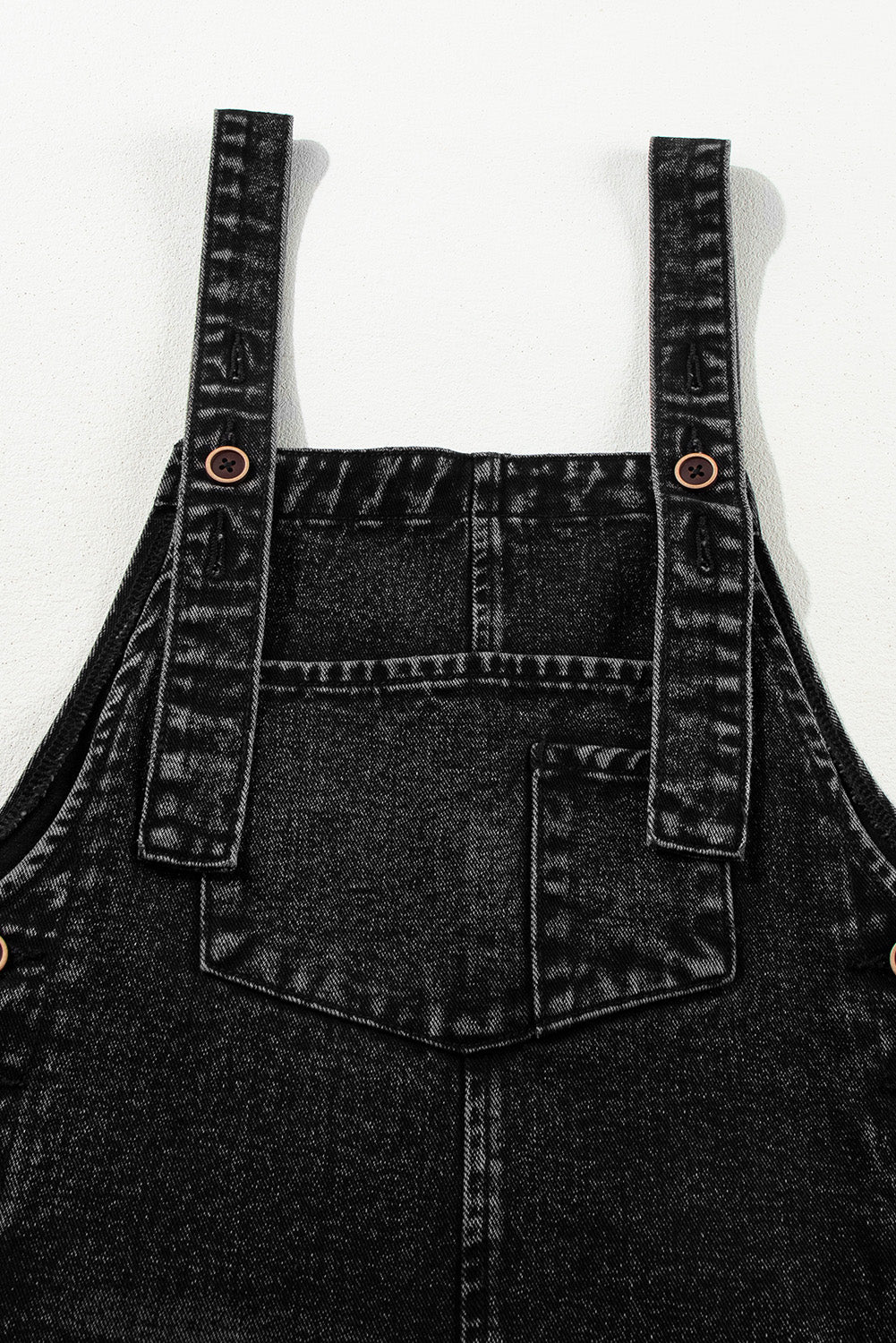  Distressed Wide Leg Denim Overalls