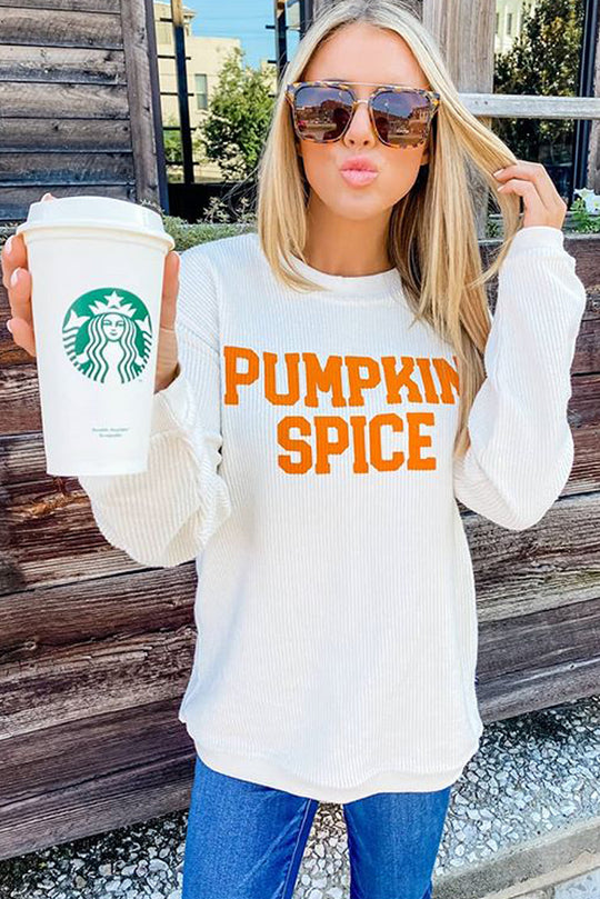 PUMPKIN SPICE Graphic Pullover Knit Top