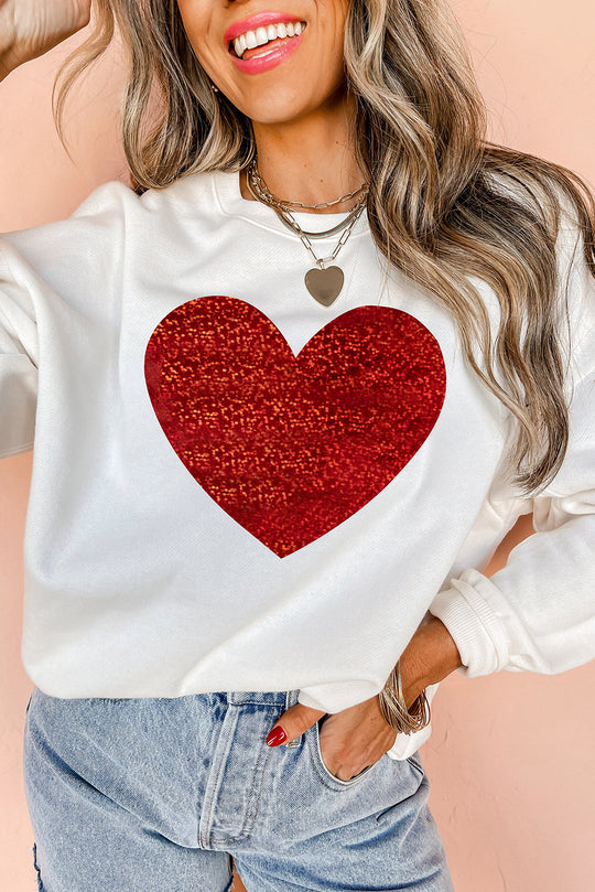 Sparkle Glitter Valentine Heart Sweatshirt