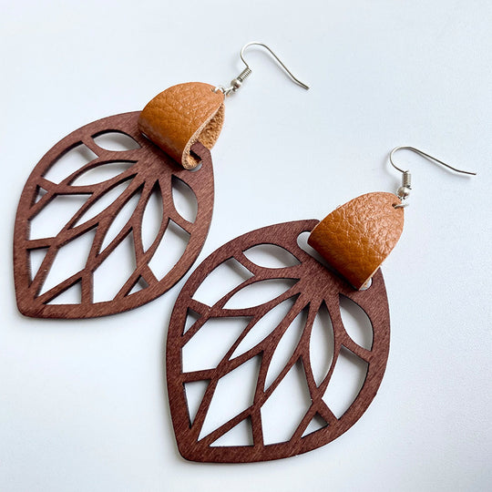 Designer Leaf Drop Earrings