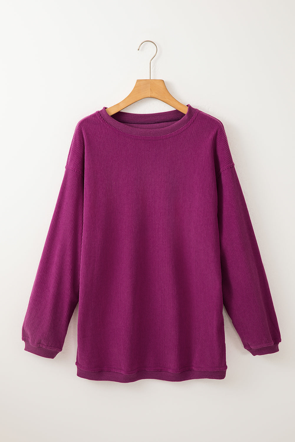 Slouchy Ribbed Corduroy Oversized Sweatshirt