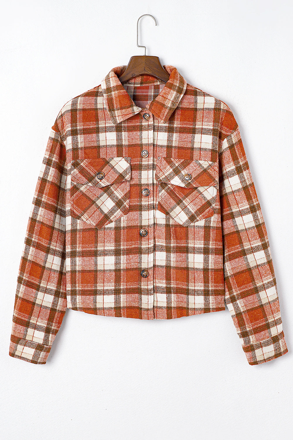 Plaid Orange Short Jacket