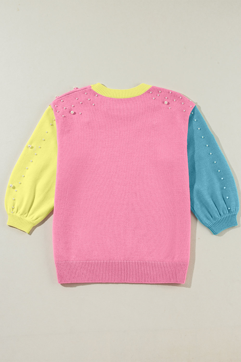 Lacie Pearled Multicolor Half Sleeve Sweater