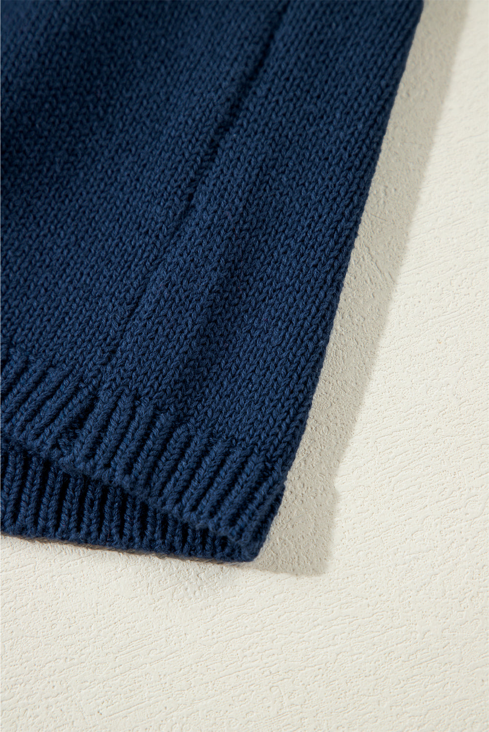  Knitted Navy Blue Star Drop Shoulder Sweater