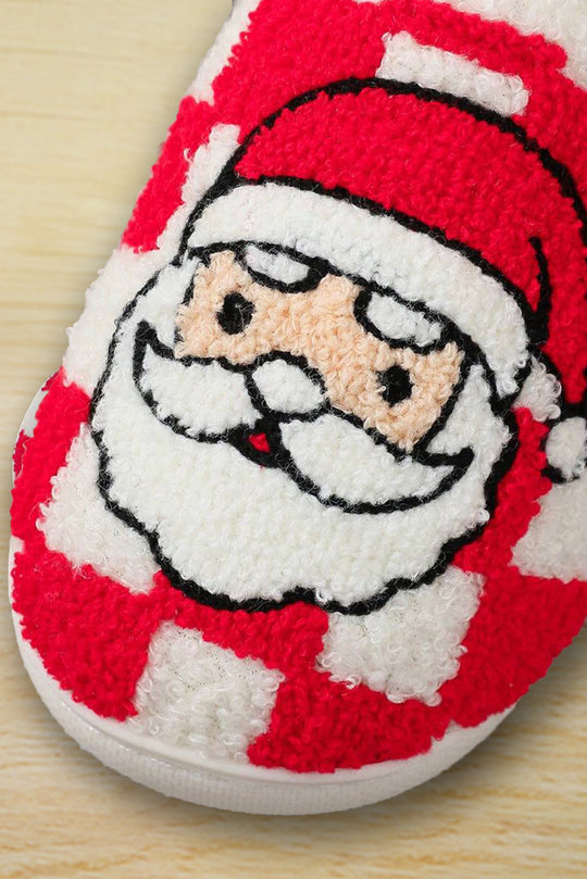 Red Checkered Santa Claus Slippers