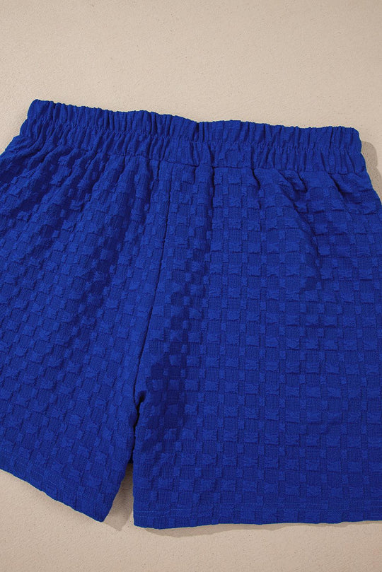 Paula Jacquard Royal Blue Tee and Short Set