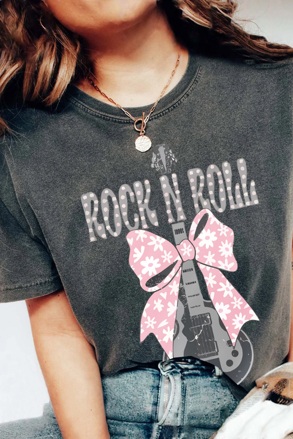 Bowknot ROCK N ROLL Guitar Graphic T Shirt