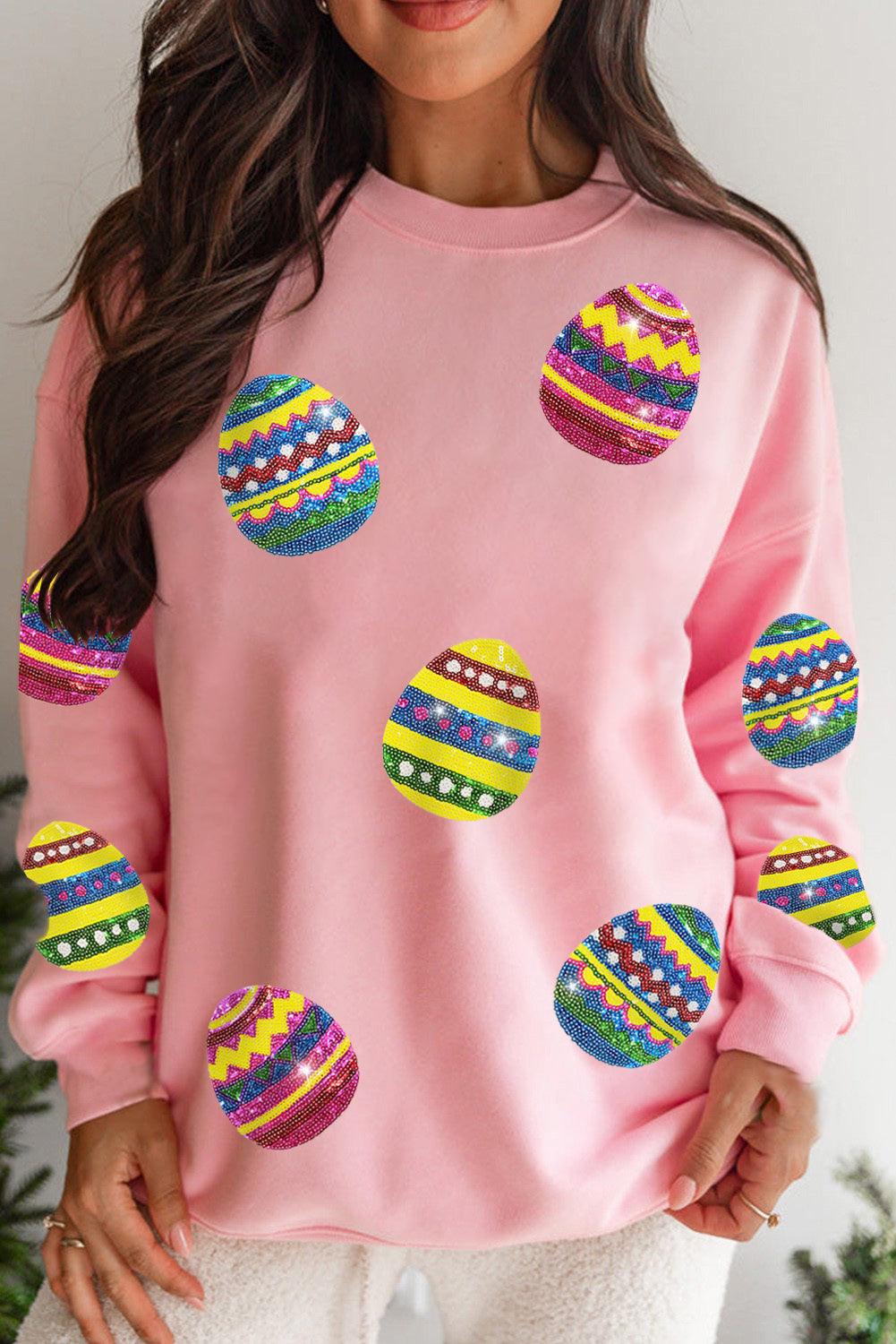 Sassy Eater Egg Sequin Sweatshirt