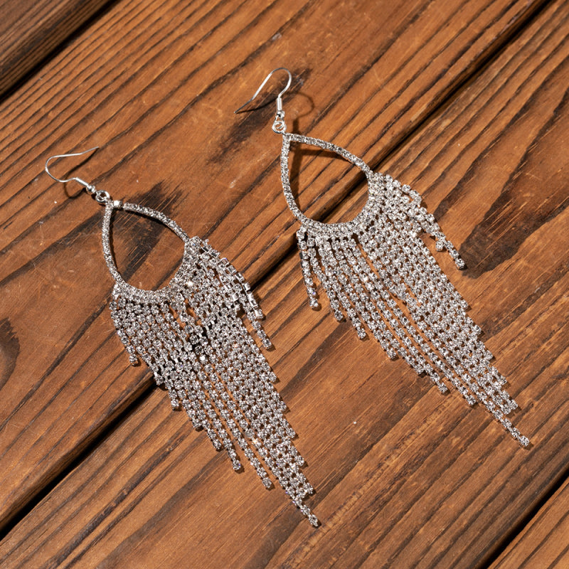 Dangle Sparkle Fringe Earrings