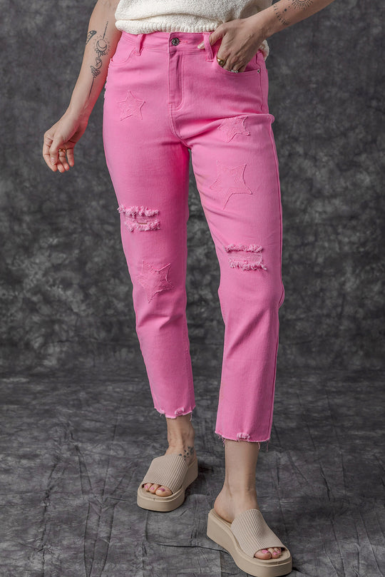 Star Pink Straight Leg Denim