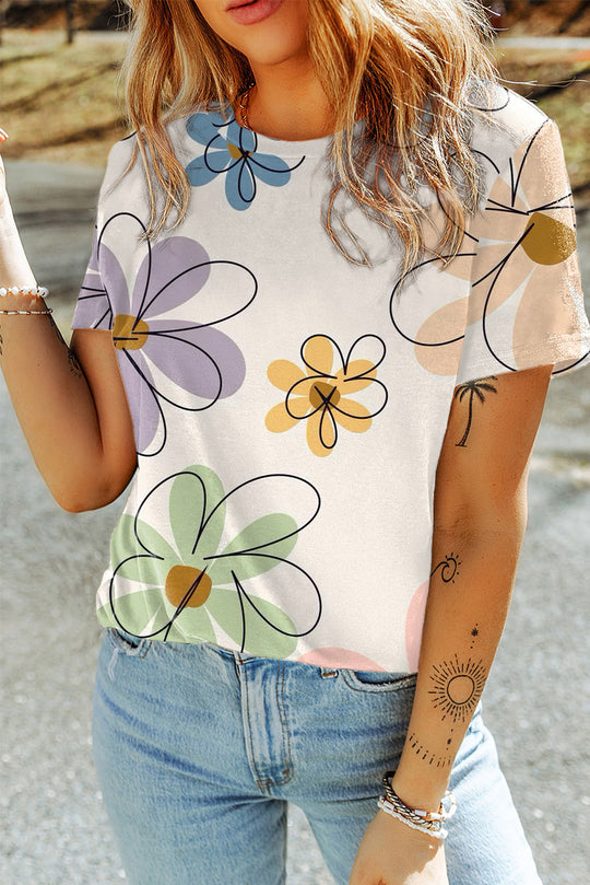 Daisy Flower Casual T Shirt