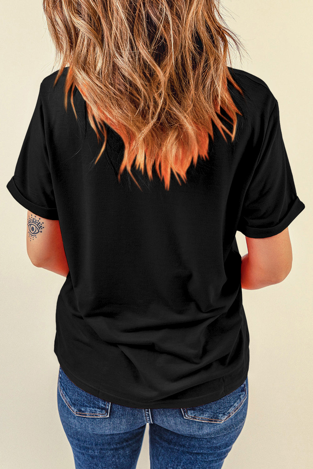  Orange Spooky Halloween Black Casual Graphic Tee