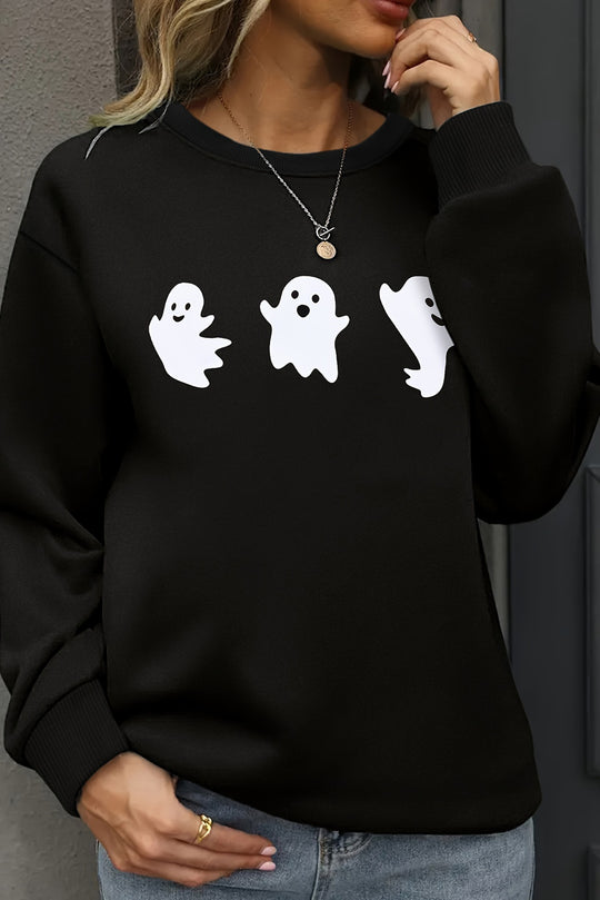 Black Halloween Spooky Ghosts Sweatshirt