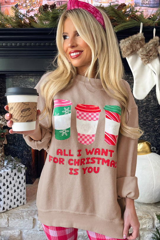 Tan "All I Want For Christmas Is You" Sweatshirt