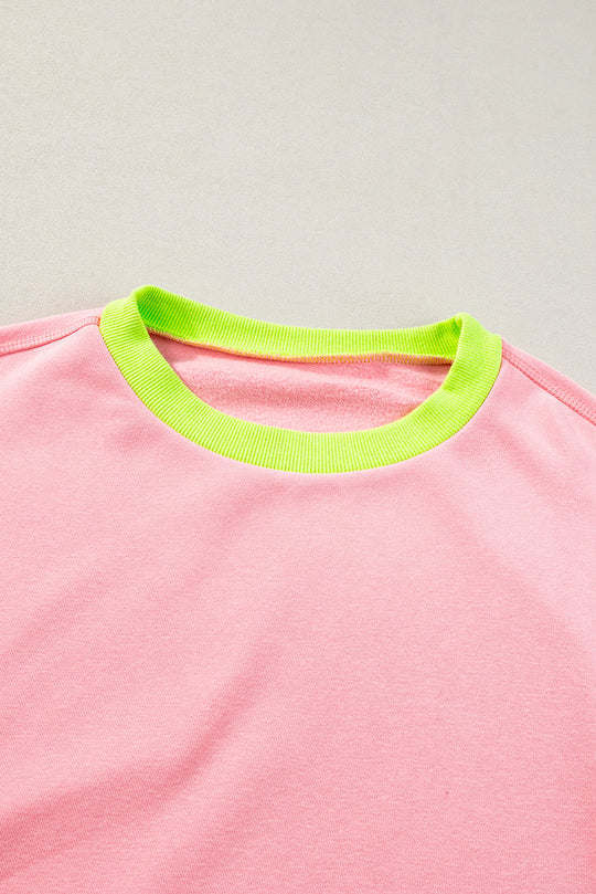 Pink and Neon Green Sweatshirt