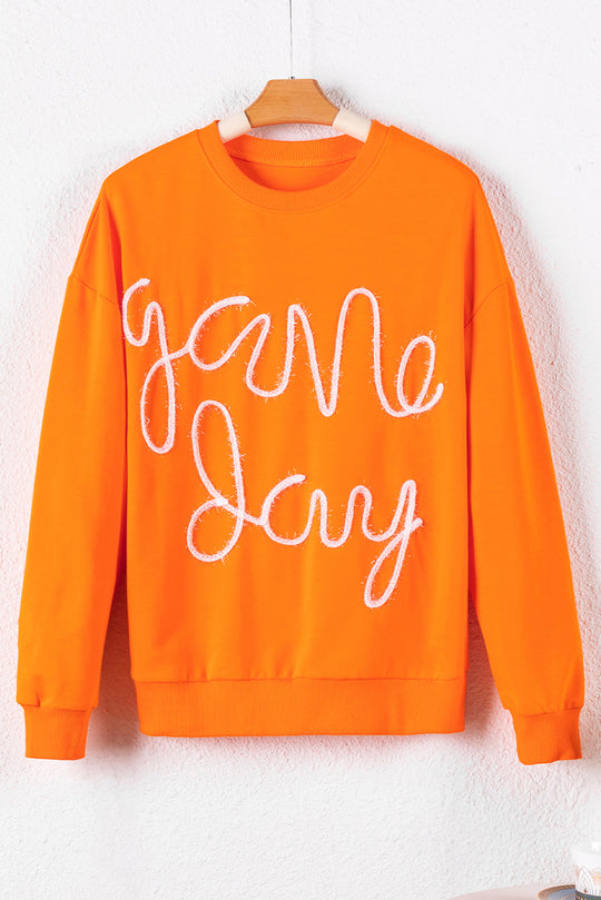 Casual Long Sleeve "Game Day" Graphic Top